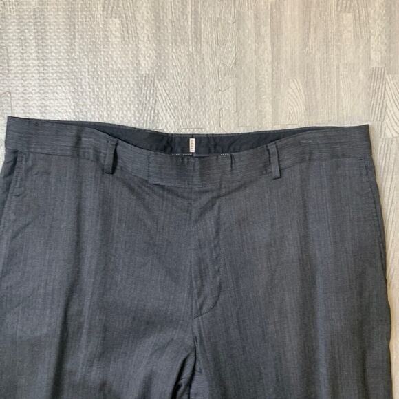Hugo Boss Pants Mens 36 Grey Wool Flat Front Business Formal Dress Trousers - Picture 3 of 13